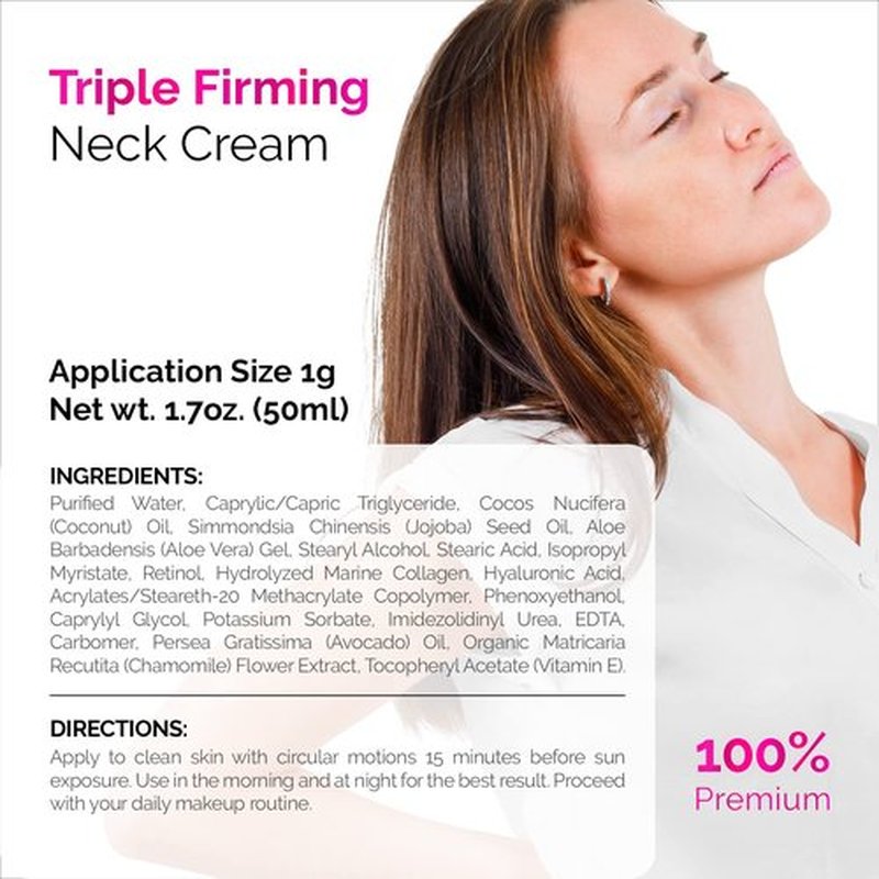 ACTIVSCIENCE Neck Firming Cream - Natural Anti-Aging Moisturizer with Retinol & Hyaluronic Acid | Day & Night Use