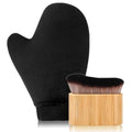 Skiennix 2-in-1 Tanning Mitts - Self Tanner Applicator & Brush Kit for Lotion, Sunless, Body & Face
