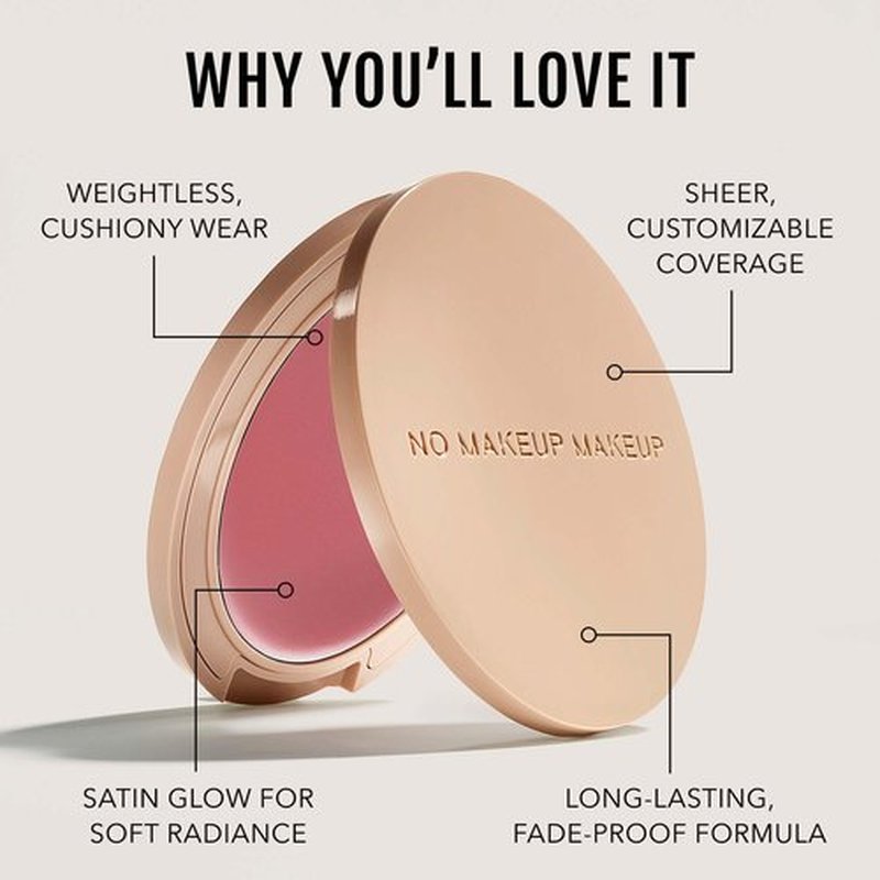 No Makeup Makeup Blush & Lip Color, Second-Skin Cream-Balm Formula Delivers a Long-Lasting Sheer Wash of Color, Buildable Coverage, Semi-Matte Finish, Made with Skin-Loving Ingredients, Pink
