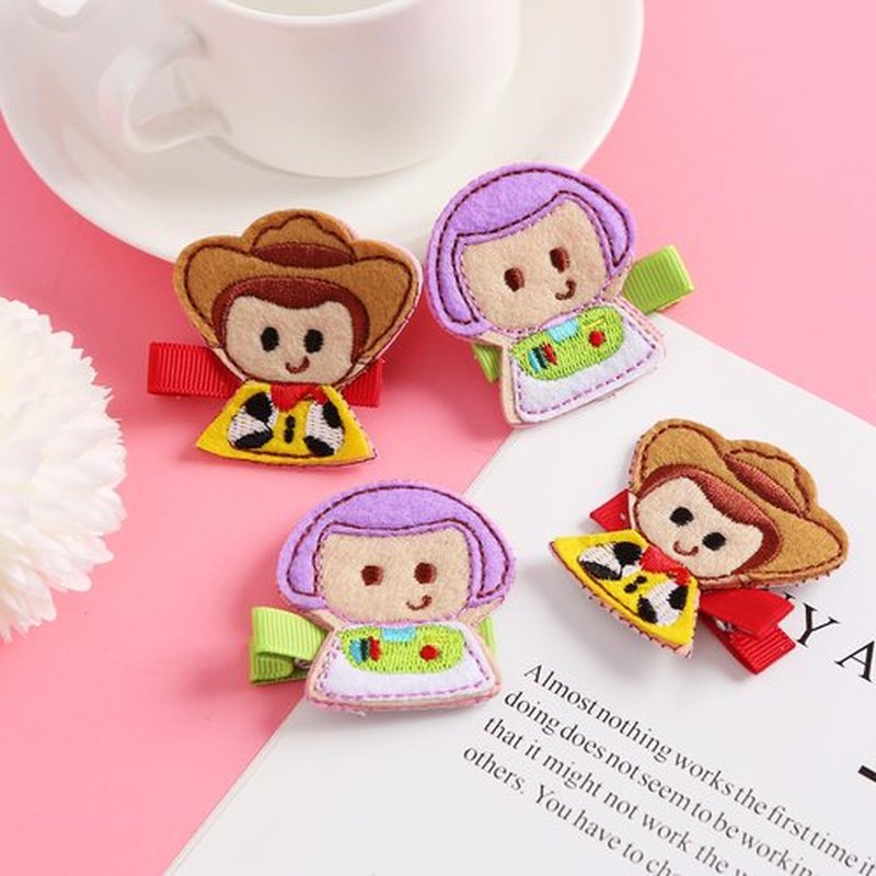 2 Pairs Cute Toy Hair Clips for Girls Women 2 Inch Cartoon Hair Accessories Birthday Party Gift