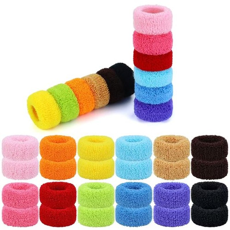 Dizila 36 Pieces Super Stretchy Knit Cloth Hair Ties Scrunchies Ponytail Holders Wool Loop Hair Elastics Accessories for Women Girls Teens Kids