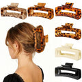 Molizummy 6 Pack 5 Inch Extra Large Claw Clips for Thick Hair, Jumbo Tortoise Shell Claw Clip for Women Girls, Non-slip Hair Clips for Thick/Long/Curly Hair, Big Square Jaw Accessories