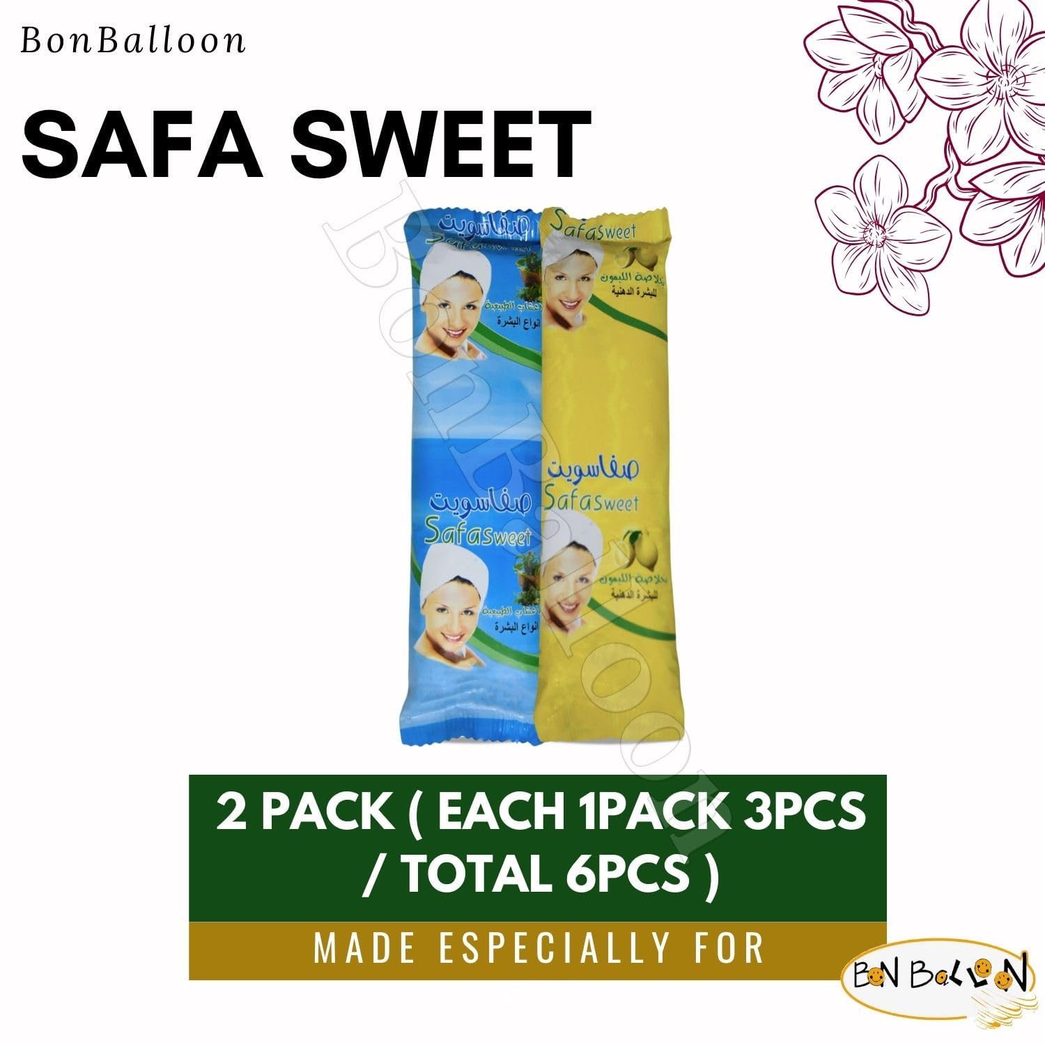 Sweet With Lemon Extract & Natural Herbals Wax Sugaring Paste Sugar Waxing Hair Removal All Body Parts Bikini Underarms Remover (2 Packets X 4.23 oz / 120 gm) Total : 8.46 oz / 240 gm)