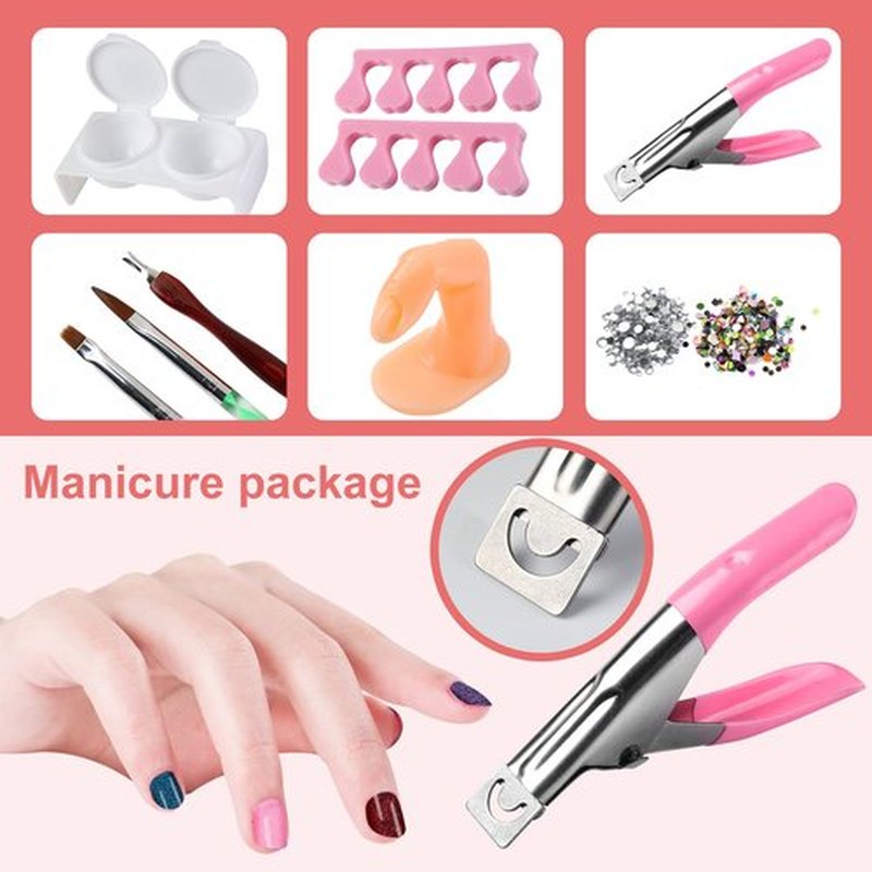 Nail Kit Set Professional Acrylic with Everything, 12 Glitter Acrylic Powder Kit Nails Art Tips Decoration, DIY Nail Art Tool and Supplies for Beginners