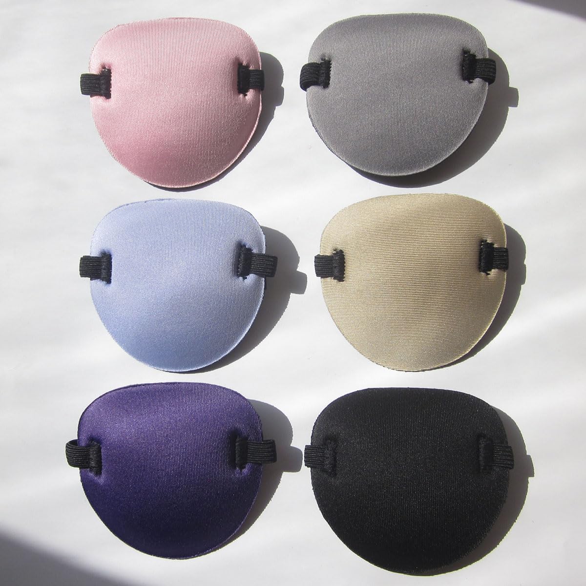 RIKEYO 6 pcs Eye Patch,Medical Eye Patches for Adults and Kids,3D Soft Eyepatch for Left or Right Eye,Adjustable Eye Patch for Lazy Eye, Pink Light Purple Gray Black Nude