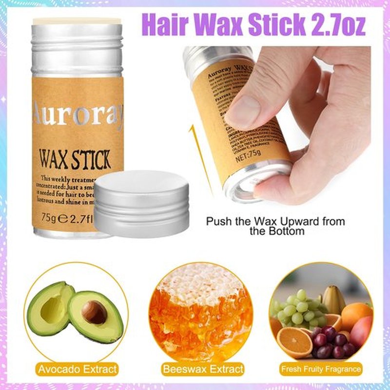 7Pcs Hair Finishing Stick Set with 1Pcs Slick Back Brush,1Pcs Fly Away Stick for Hair,50PCS Bobby Pins,400Pcs Elastic Rubber Bands