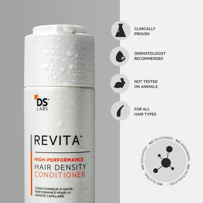 DS Labs For Men & Women Revita Conditioner - Scalp Refreshing Hydration for Fuller Looking, Weightless Hydration, Caffeine, Turmeric, Sulfate & Silicone Free, Color Safe, 500 mL