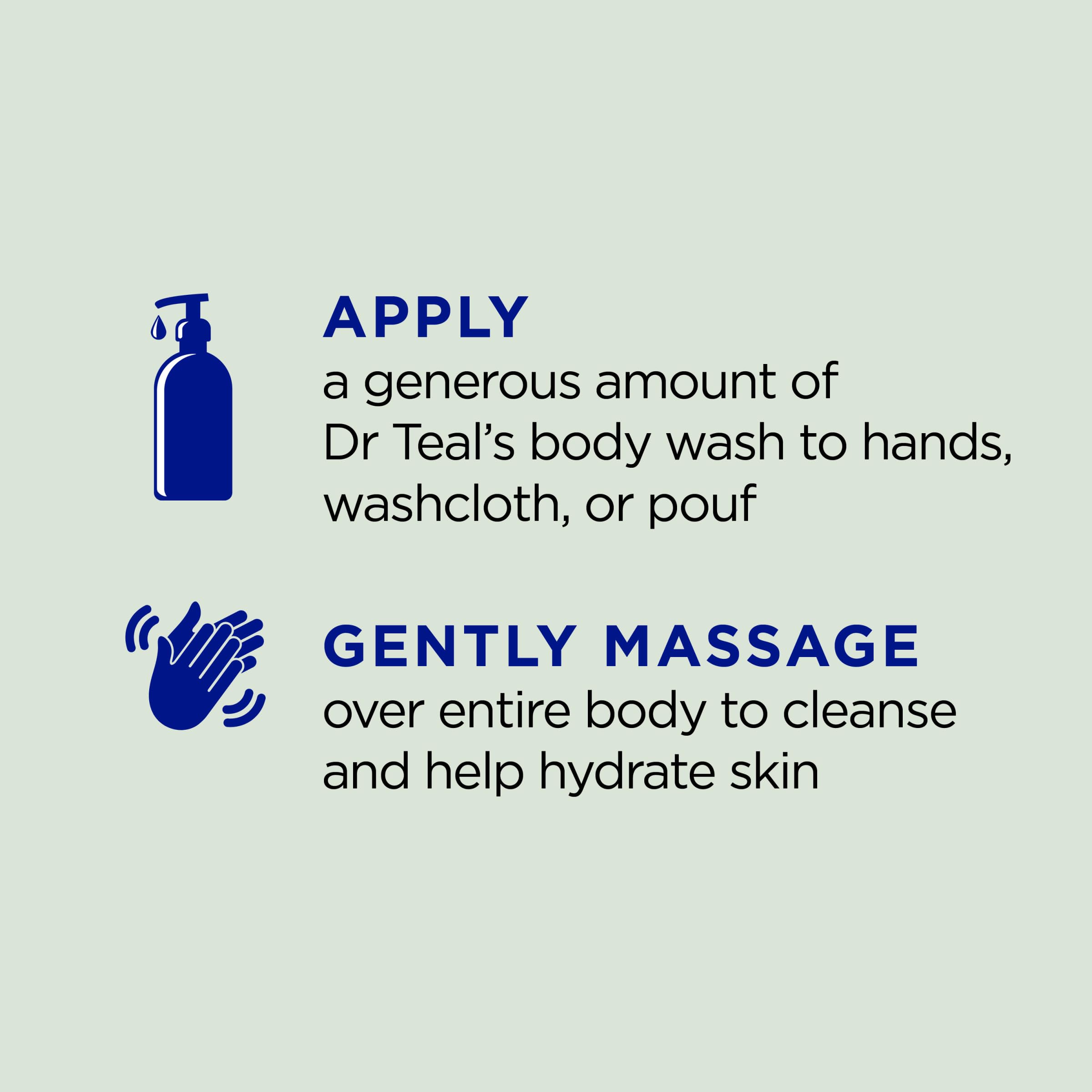 Dr Teal's Body Wash with Pure Epsom Salt, Relax & Relief with Eucalyptus & Spearmint, 24 fl oz (Pack of 4)