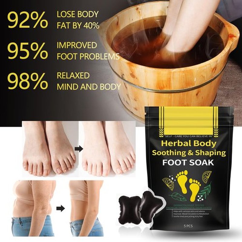 25PCS Herbal Body Detox Foot Soak Beads, Detox & Shaping Cleansing for Men and Women, Daily Rebody Body Detoxingherbs Foot Soak Beads for a Relaxing and Soothing Experience (5 Pack /25 PCS)
