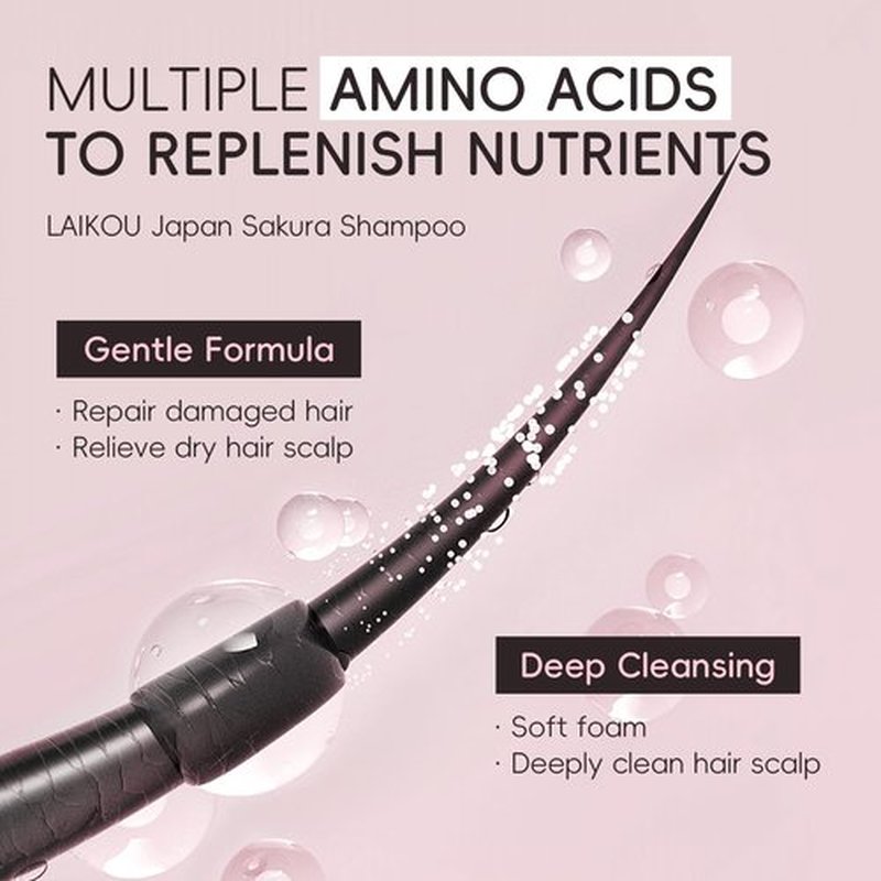 Sakura Shampoo, 14oz Clarifying, Hydrating and Thickening Hair Care, Repairs, Shine, Strengthens Volumizing Japanese Cherry Blossoms Vegan Shampoo for Dry Damaged Hair Care & Scalp Exfoliation, Pink
