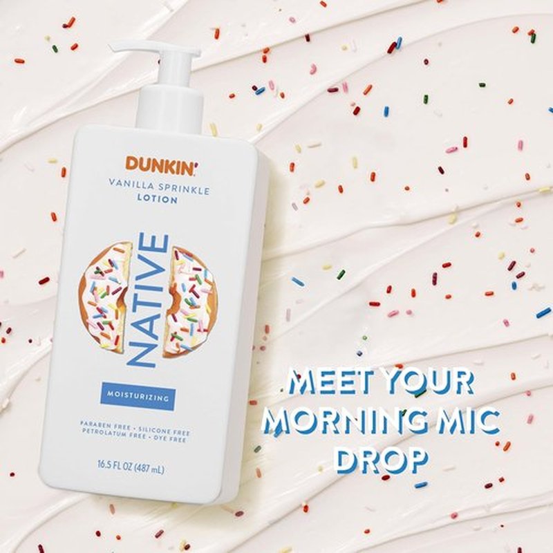 Native Body Lotion - Dunkin Vanilla Sprinkle Moisturizer for Dry Skin | 16.5 oz Plant-Based Formula
