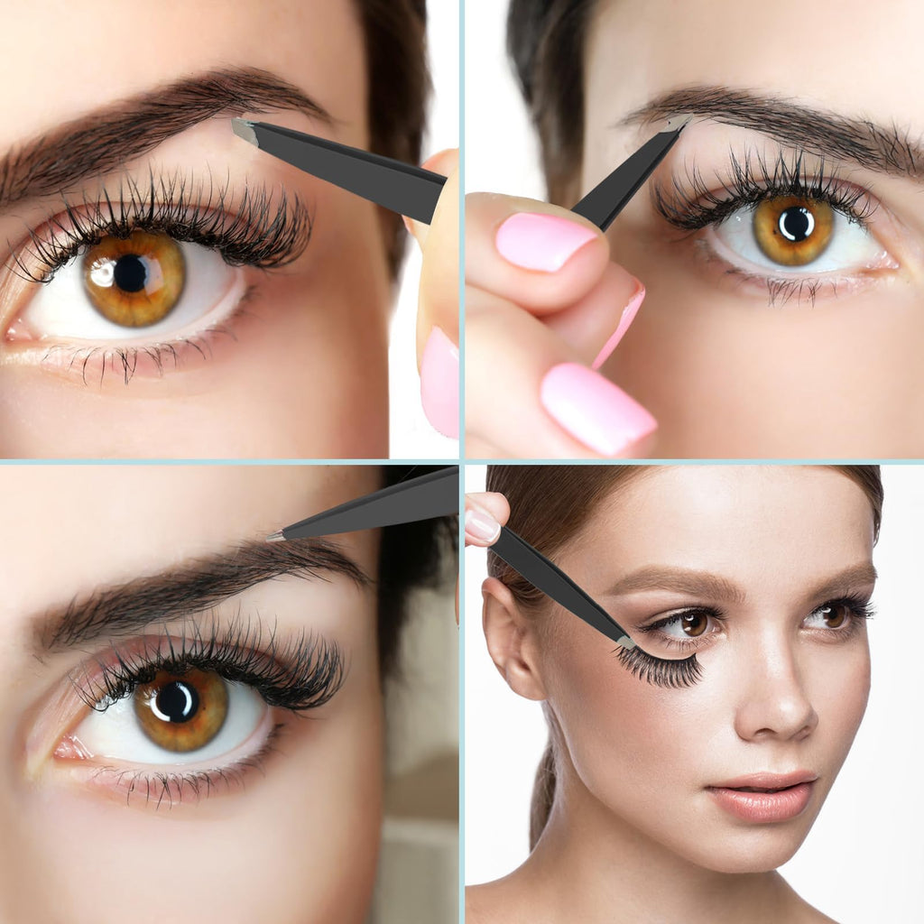 SWEET VIEW 7PCS Tweezers Kit for Women Facial Hair & Brow