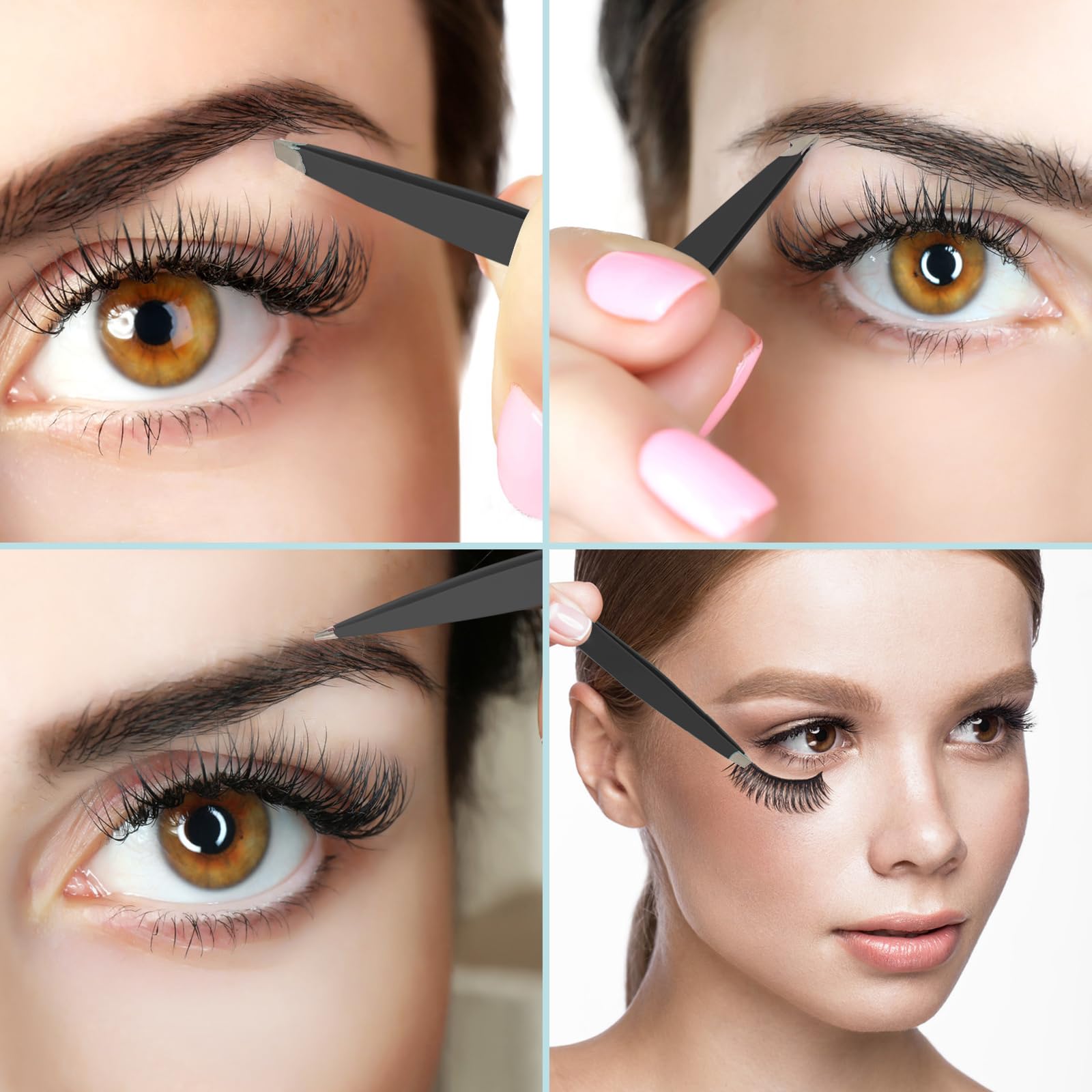 SWEET VIEW 7PCS Tweezers Kit for Women Facial Hair & Brow