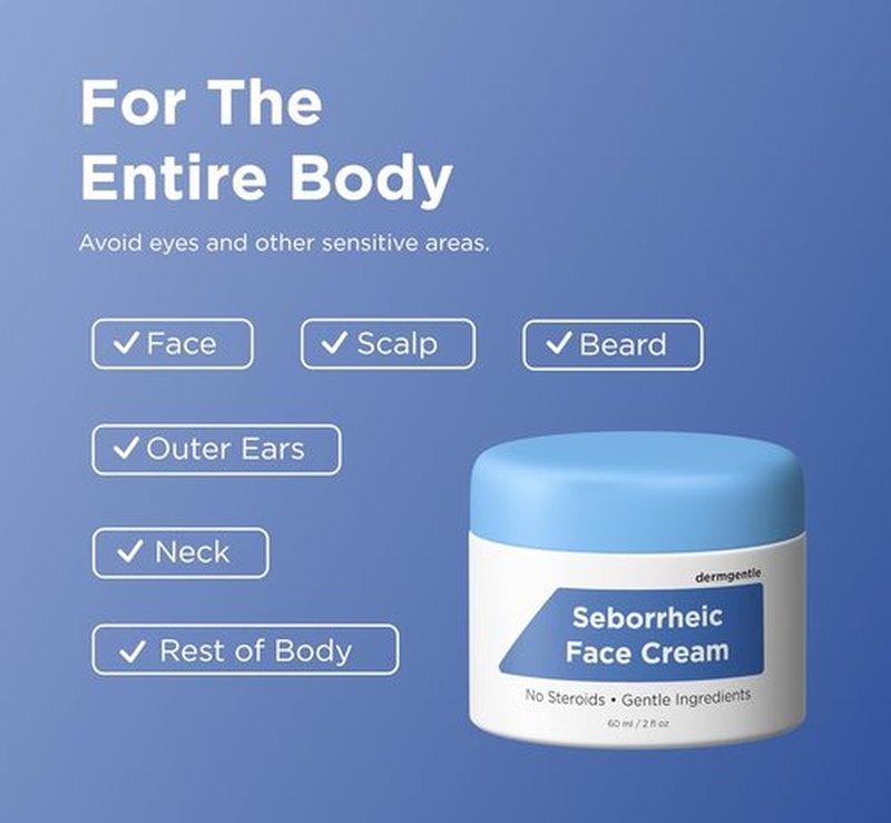 Seborrheic Dermatitis Face Cream by [Brand Name] - Hydrating Formula with MCT Oil & Squalane for Sensitive Skin | Moisturizing Cream for Face, Scalp & Body
