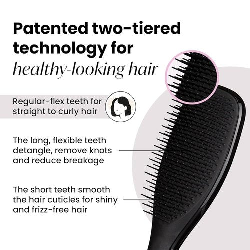 TANGLE TEEZER The Wet Detangler Brush - Liquorice Black for All Hair Types | Unisex Adult