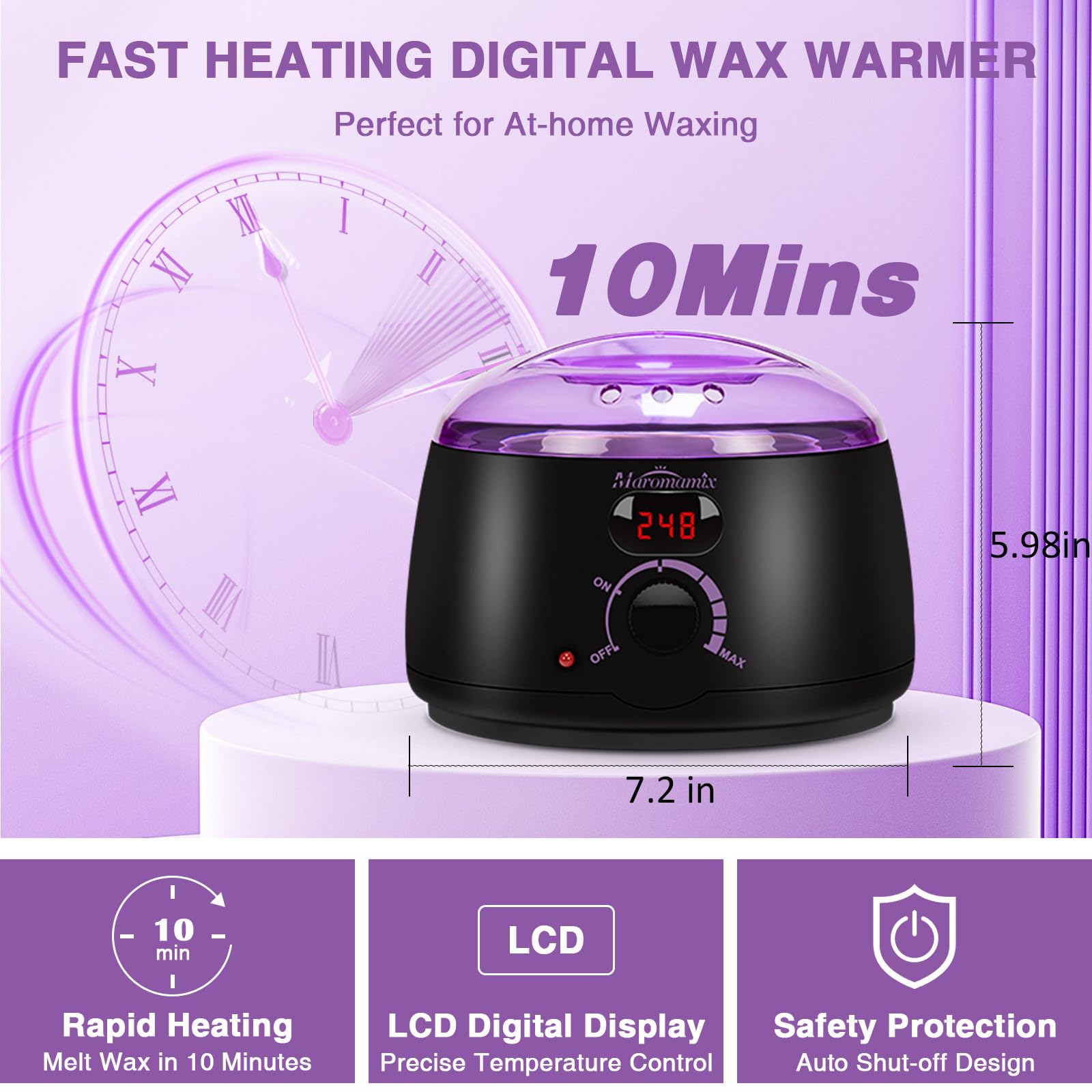 Waxing Kit -Digital Wax Warmer Machine for Hair Removal with 4 Packs of Hard Wax Beads & Silicone Pot for Full Body, Legs, Face, Eyebrows, Bikini, Brazilian at Home Waxing Kit for Women Mothers Day