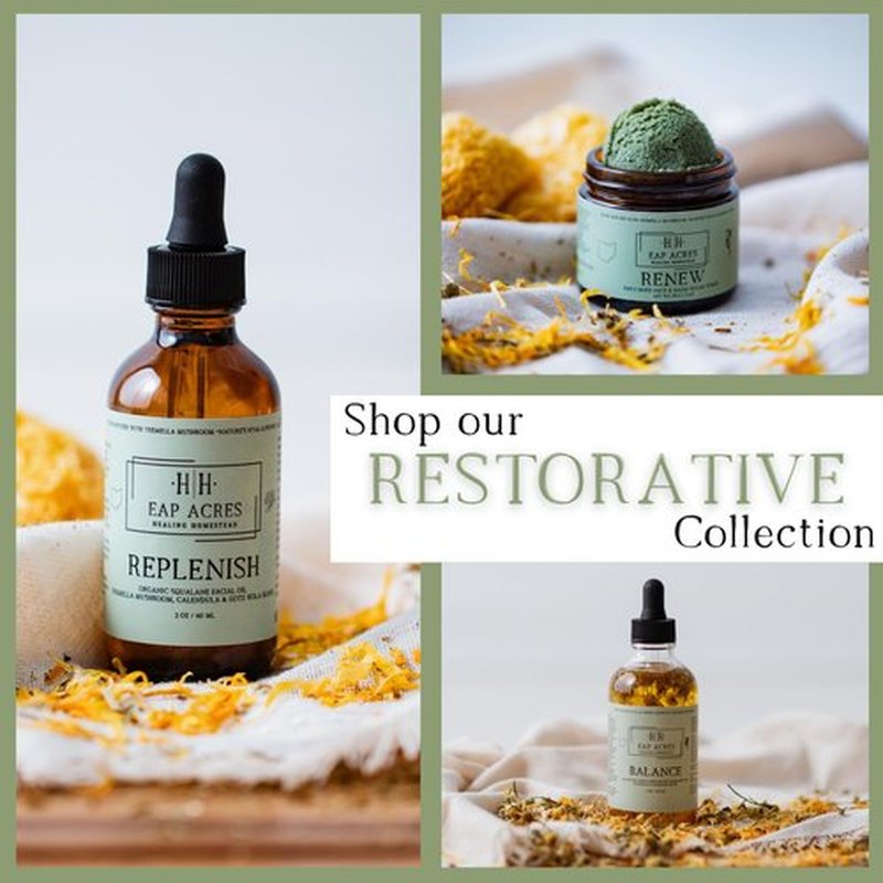 Emulsified Face Sugar Scrub, Organic squalane oil/Castor oil: Tremella Mushroom/Chamomile/Gotu Kola/Calendula/White Kaolin Clay, Manuka Honey-Gentle exfoliant-Dry/Sensitive/Mature skin (RENEW)