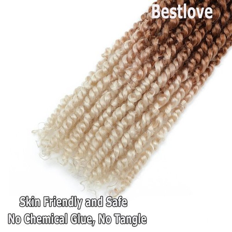 Bestlove 8 Packs Crochet Passion Twist Hair Pretwisted Ombre 1b/30/613 Crochet Hair Pre-looped Passion Twist Crochet Braiding Hair 18 Inch