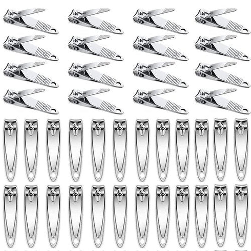 NATZERAT 50 Pack Nail Clipper SetStainless Steel Nail Clippers Bulk，Portable Nail Cutter Manicure Kit Toe Nail Clippers for Women Man Adult Homeless Care