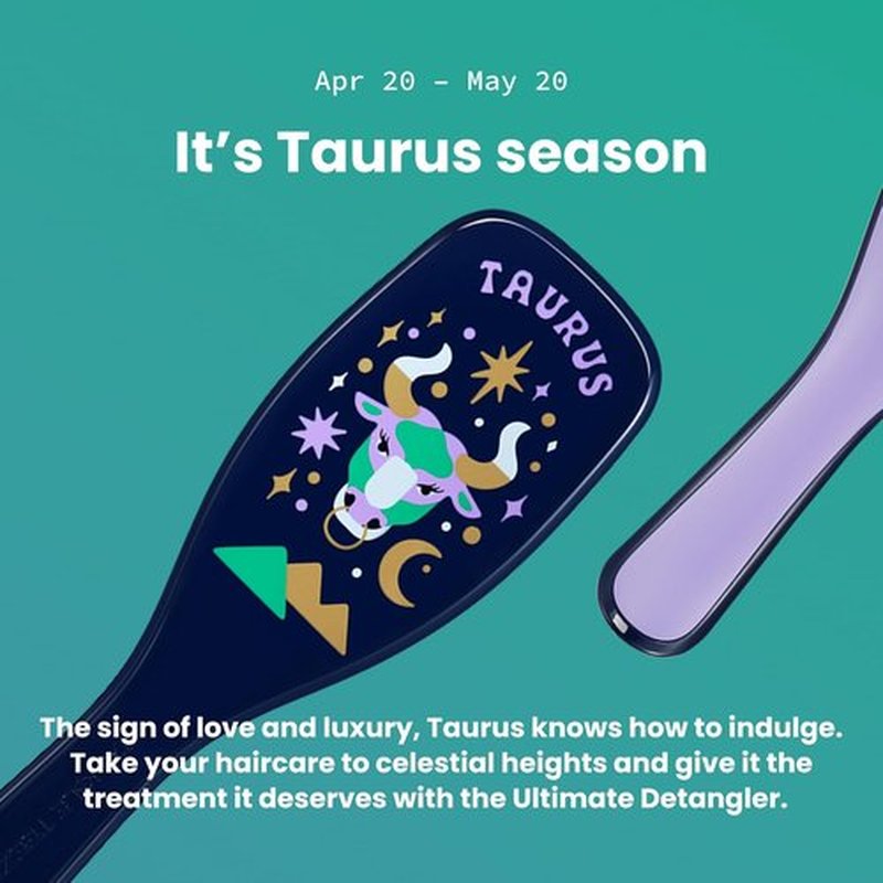Tangle Teezer Zodiac Ultimate Detangler Hairbrush - Eliminates Knots & Reduces Breakage for All Hair Types | Taurus