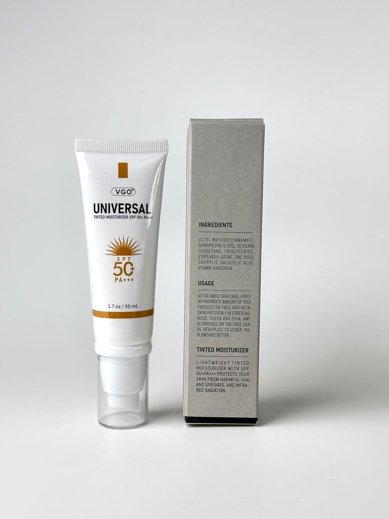 VGO Tinted Sunscreen SPF 50 - Hydrating Sun Essence, Non-Sticky Formula | Travel Size 50ml / 1.7oz