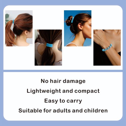 ETANEAR Spiral Hair Ties, 60-Pc Elegant Hair Scrunchies Elastic Hair Ties for Women's Hair Comfortable, Non-Slip, No Damage Perfect for Various Occasions/Styles, Ideal Gift for Girls, Kids