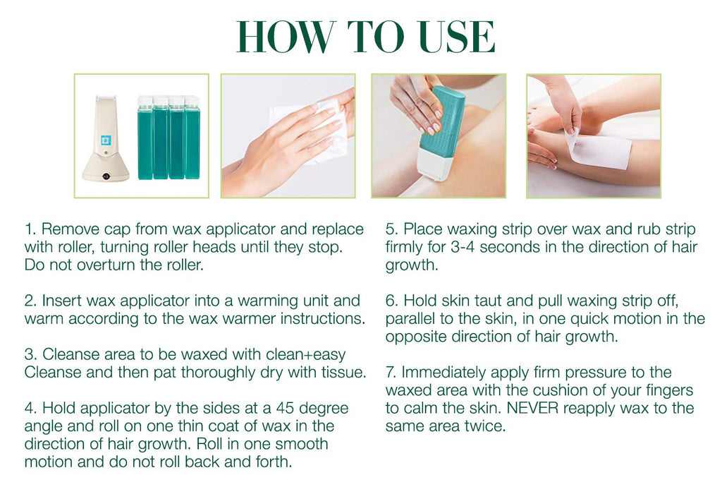 Clean + Easy Hemp Roll On Wax – Large Soft Wax Refill Cartridge for Hair Removal on for Legs, Arms & Body, 12 Pack