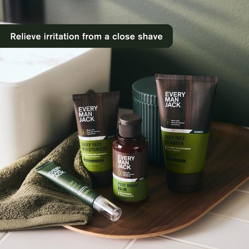 Every Man Jack Post Shave Balm - Soothes Irritation, Hydrates Skin - Naturally Derived Ingredients - 3.2oz | 2 Pack