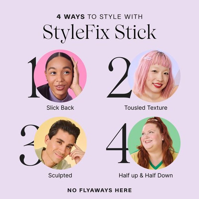 JVN StyleFix Hair Wax Styling Stick, 0.6 Oz, Controls Frizz, Tames Flyaways & Baby Hairs for All Day Hold for Women and Men, Perfect for On the Go, Silicone Free