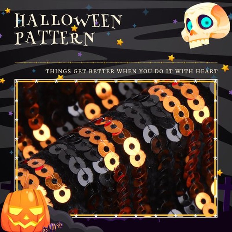 Lanmerry Halloween Baby Girl Headbands with Bows Knotted Headband for Women Sparkly Headbands Girls Fashion Gifts Girls Glitter Sequins Hair Accessories