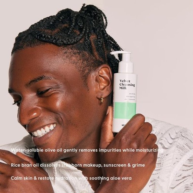 Stratia Velvet Cleansing Milk - Gentle Moisturizing Face Cleanser with Chamomile & Aloe Vera | 8 Fl Oz