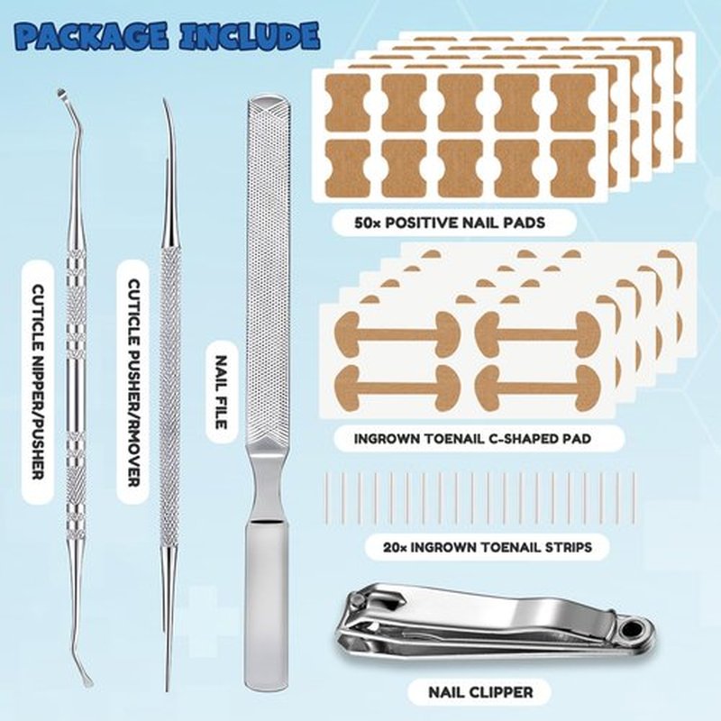Ingrown Toenail Corrector Kit - Professional Home Pedicure Care for Toenail - Includes Toenail Correction Strips for Ingrown Toenail Relief Removal