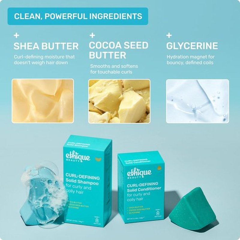 Ethique Curl-Defining Shampoo Bar - Plastic-Free, Vegan & Cruelty-Free | 3.88 oz - Professor Curl