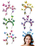 Zuaooz 6Pack Butterfly Fascinator Headband Monarch Butterfly Crown with Clips Tea Party Nature-themed party Halloween costome Headpiece