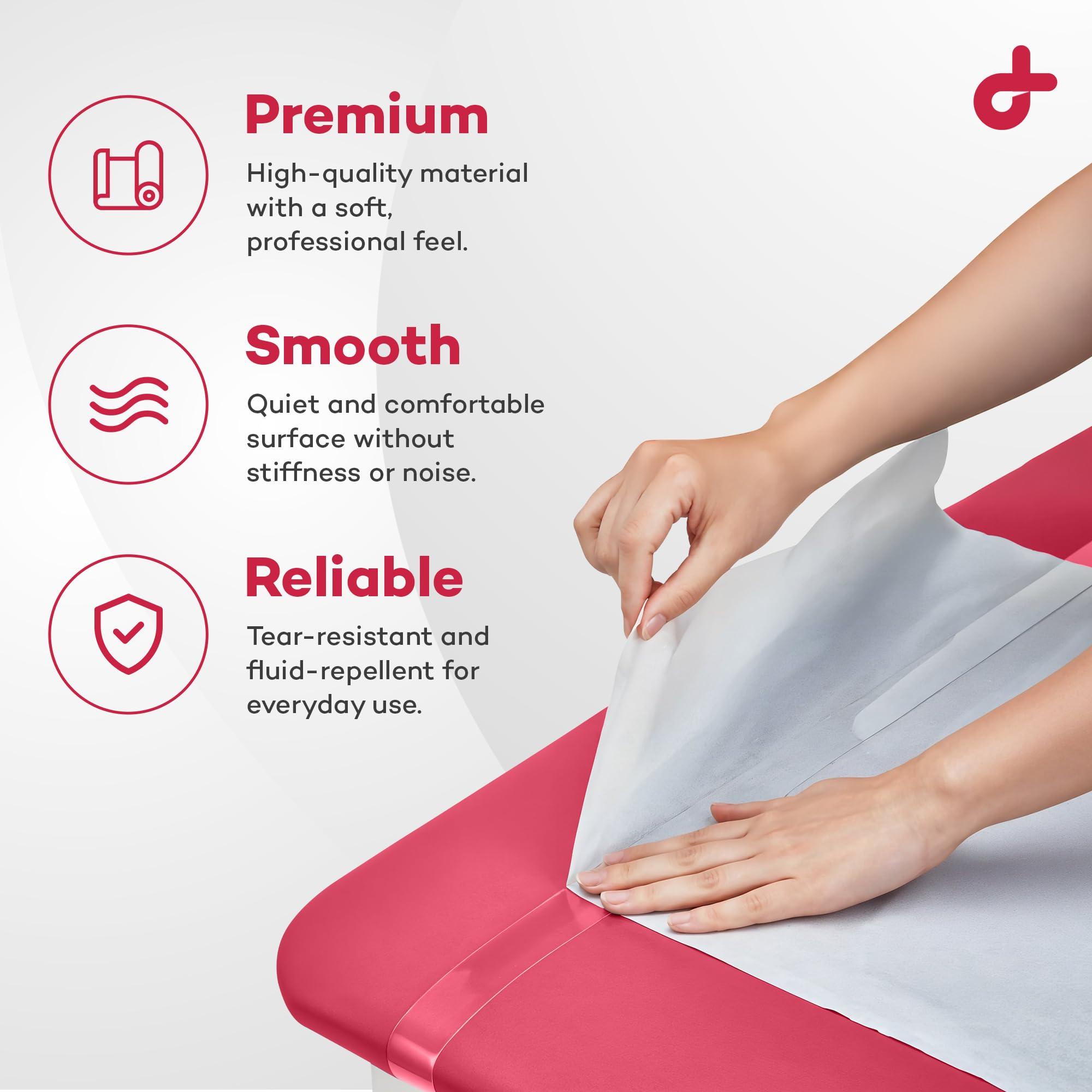 Dealmed Medical Exam Table Paper Roll | Disposable Covers for Doctors, Physicians, Diaper Changing, Waxing, Chiropractor, Tracing, Drawing, Coloring | Crepe, White, 14" x 125', 12 Rolls/Case