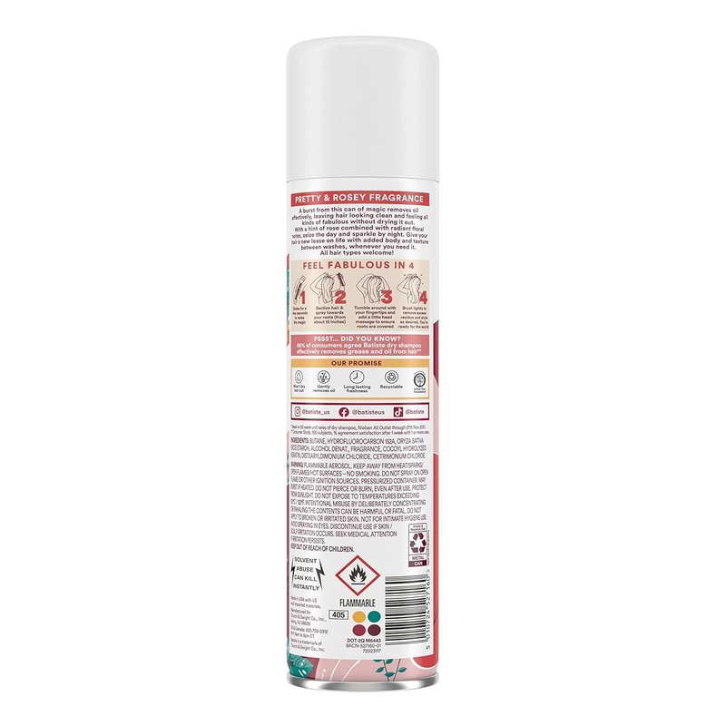 Batiste Dry Shampoo - Rose Gold | Refresh Hair, Absorb Oil & Add Texture - 5.71 oz Bottle