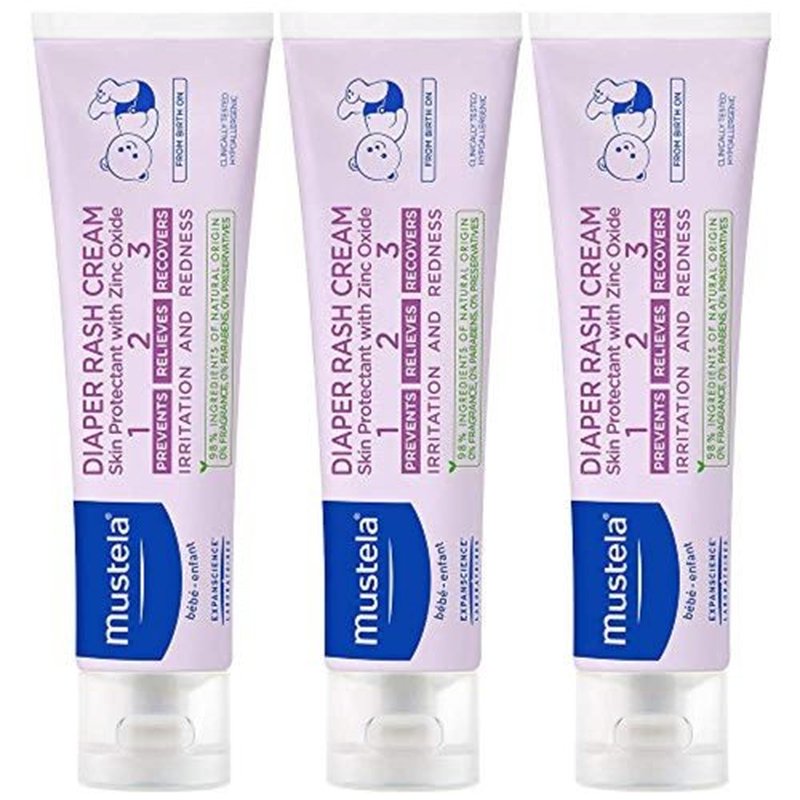 Mustela Baby Diaper Rash Cream - Fragrance-Free Skin Protectant with Zinc Oxide - 98% Natural Ingredients