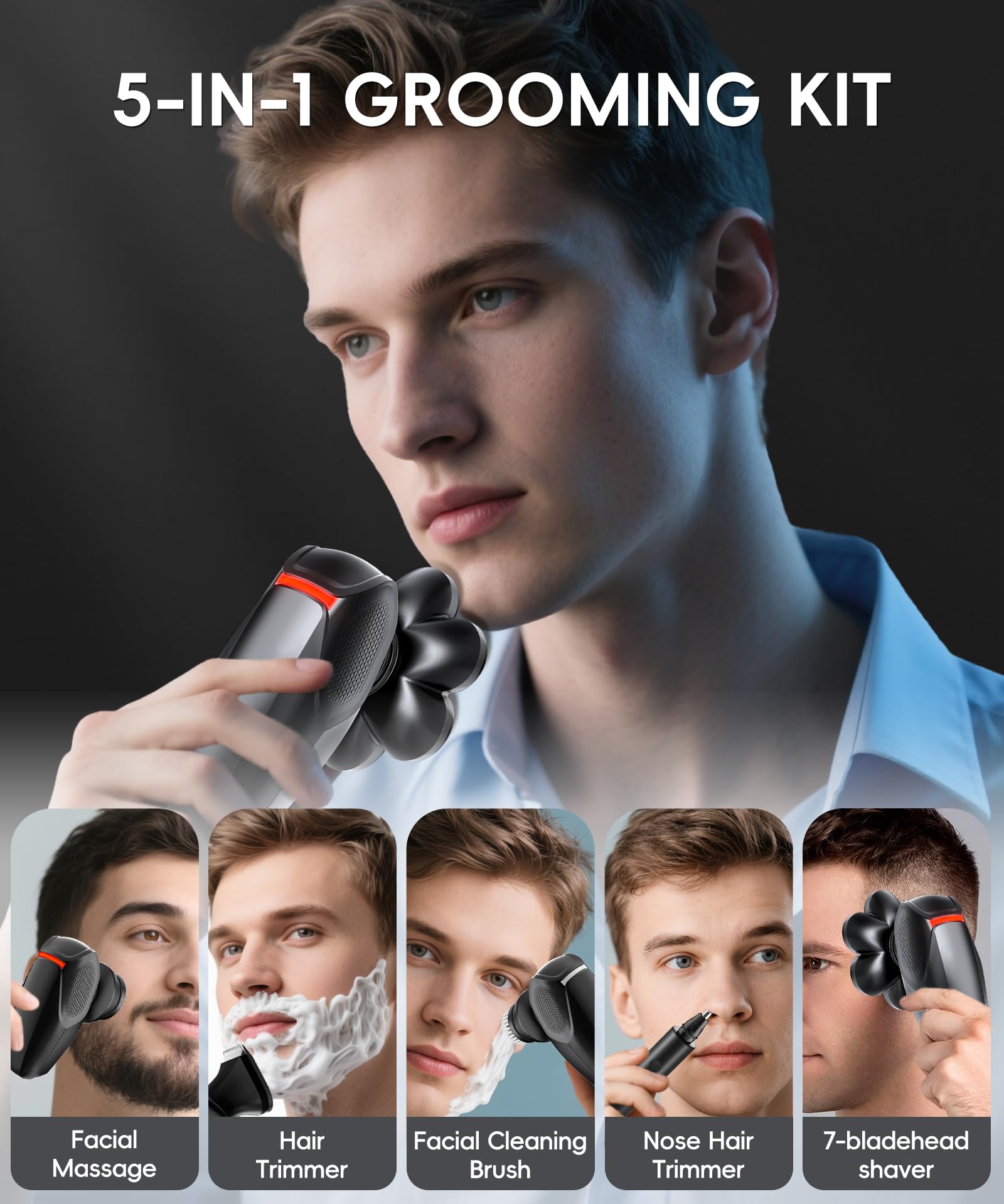 MALEGEBAZ 5-in-1 Men's Grooming Kit,