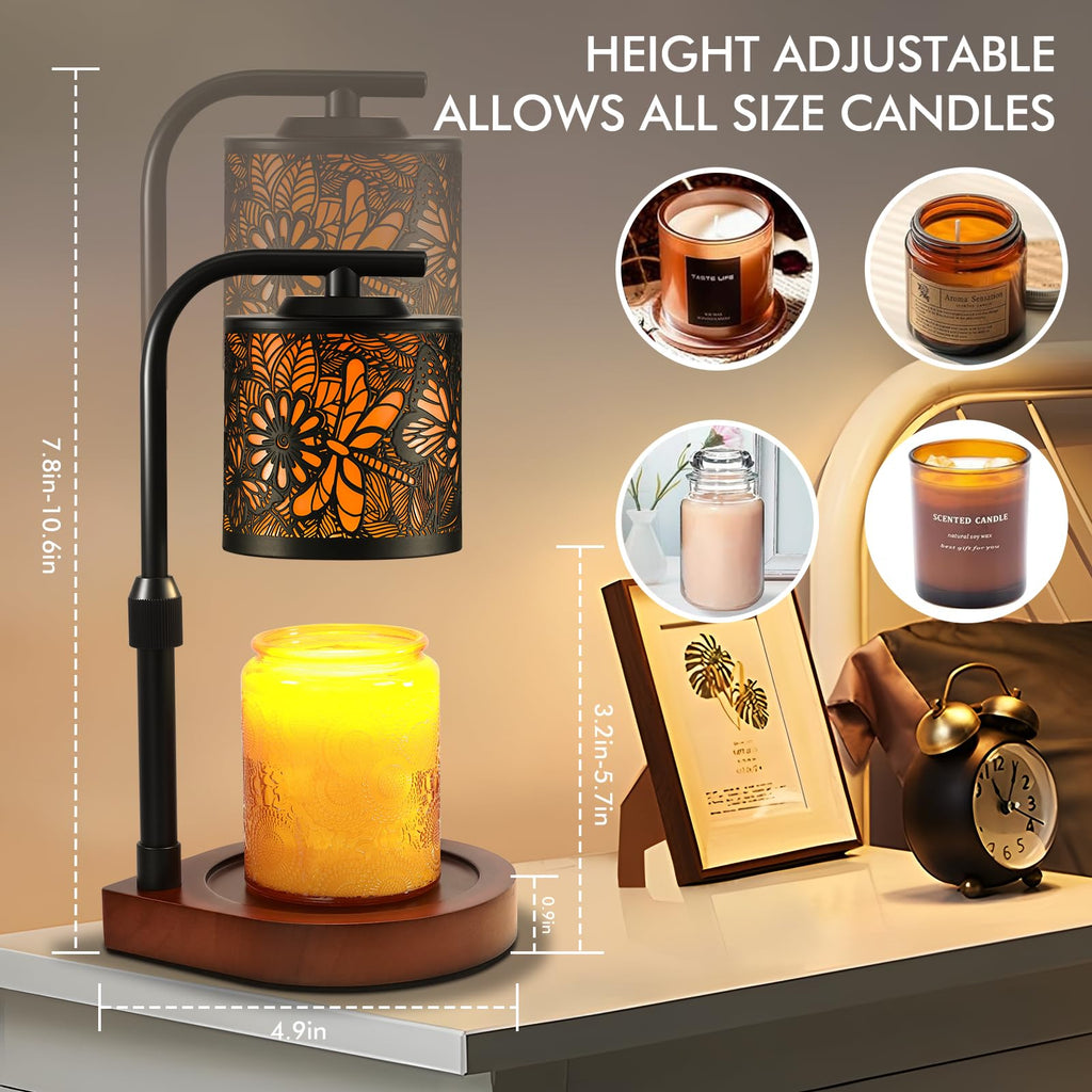 Maromamix Candle Warmer Lamp with Timer & Dimmer- Electric Wax Melt Warmer with Adjustable Height for Scented Candles, Home Décor Fragrance and House Warming Birthday Gifts for Women Mom
