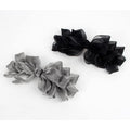 Elegant Barrettes for Women Black and Silver Big Bow Barrettes for Women Decorative Flower Hair Barrettes for Party and Wedding 2pcs