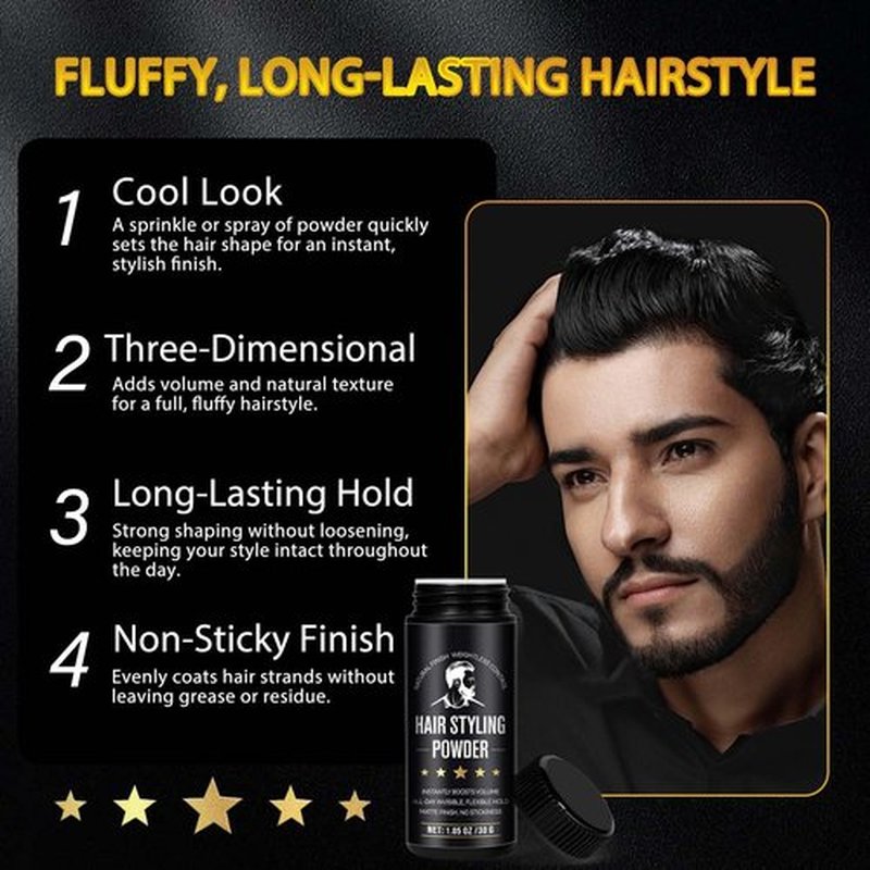 calelon Texture Powder for Men 30g, Hair Styling Powder, Natural Look - Matte Texture Long-lasting Hold- Easy to Apply, non-Greasy
