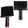 2 Pack Neck Duster Black Soft Barber Brush, Professional Hair Cutting Brush Barber, Face Cleaning Hairbrush with Plastic Handle Grip for Hair Cutting and Home Use