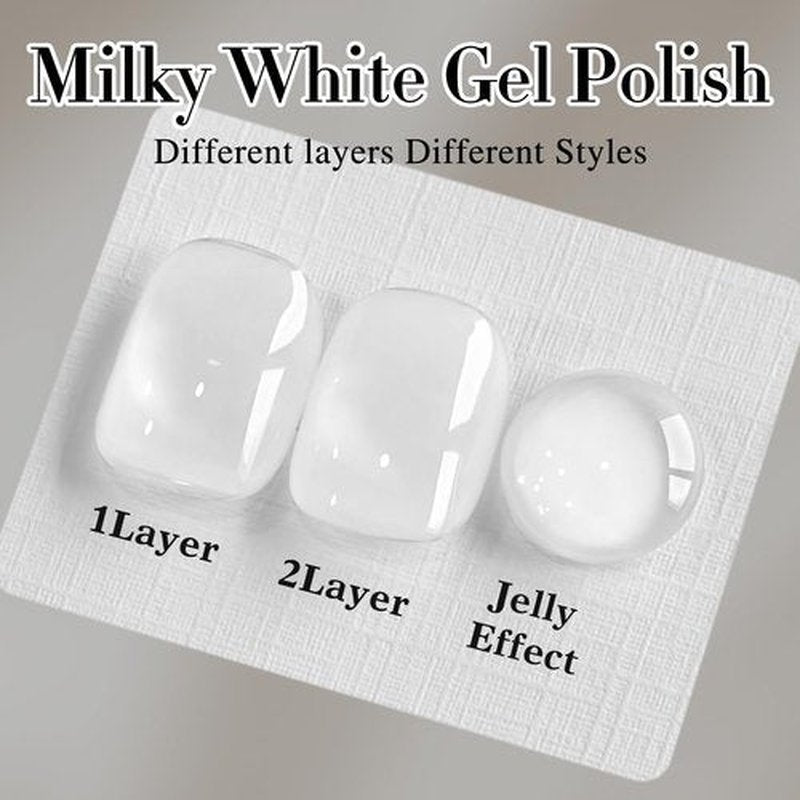 Double Rhythm Gel Nail Polish - Pure Sheer Soak Off Formula for DIY Manicure | Milky White 15ML