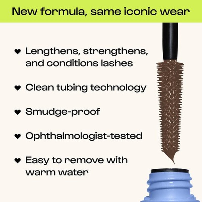 Alleyoop Tubing Mascara - Long-Lasting, Smudge-Proof Formula with Biotin & Peptides | Vegan, 4 mL Mini Size