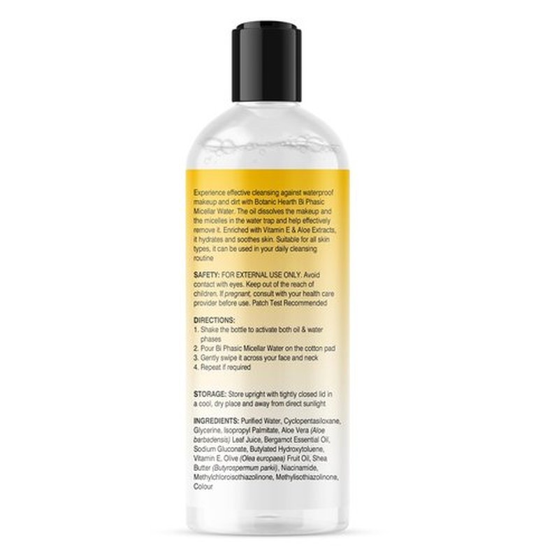 Botanic Hearth Bi|Phasic Micellar Water 16 Fl Oz | Gently Cleanses, Makeup Remover With Dual|Phase Formula, Suitable For All Skin Types