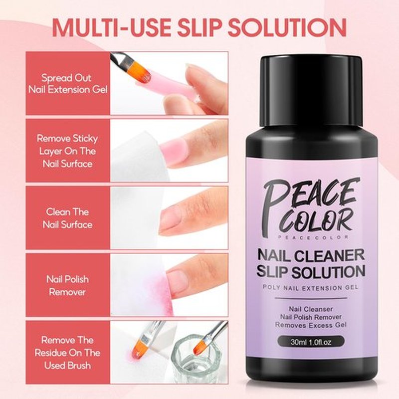 PEACECOLOR Poly Nail Gel Kit, 15 Colors Poly Nail Extension Gel with Nail Lamp Slip Solution Nail Starter Kit with Base Top Coat Manicure DIY Nail Art Salon Kit