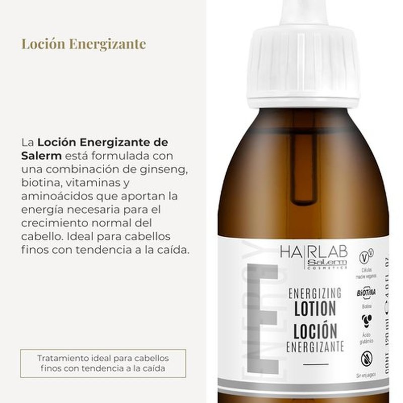 Salerm Hairlab Energizing Lotion - Clinically Tested Hair Strengthener, 4 Ounce for Healthy Hair