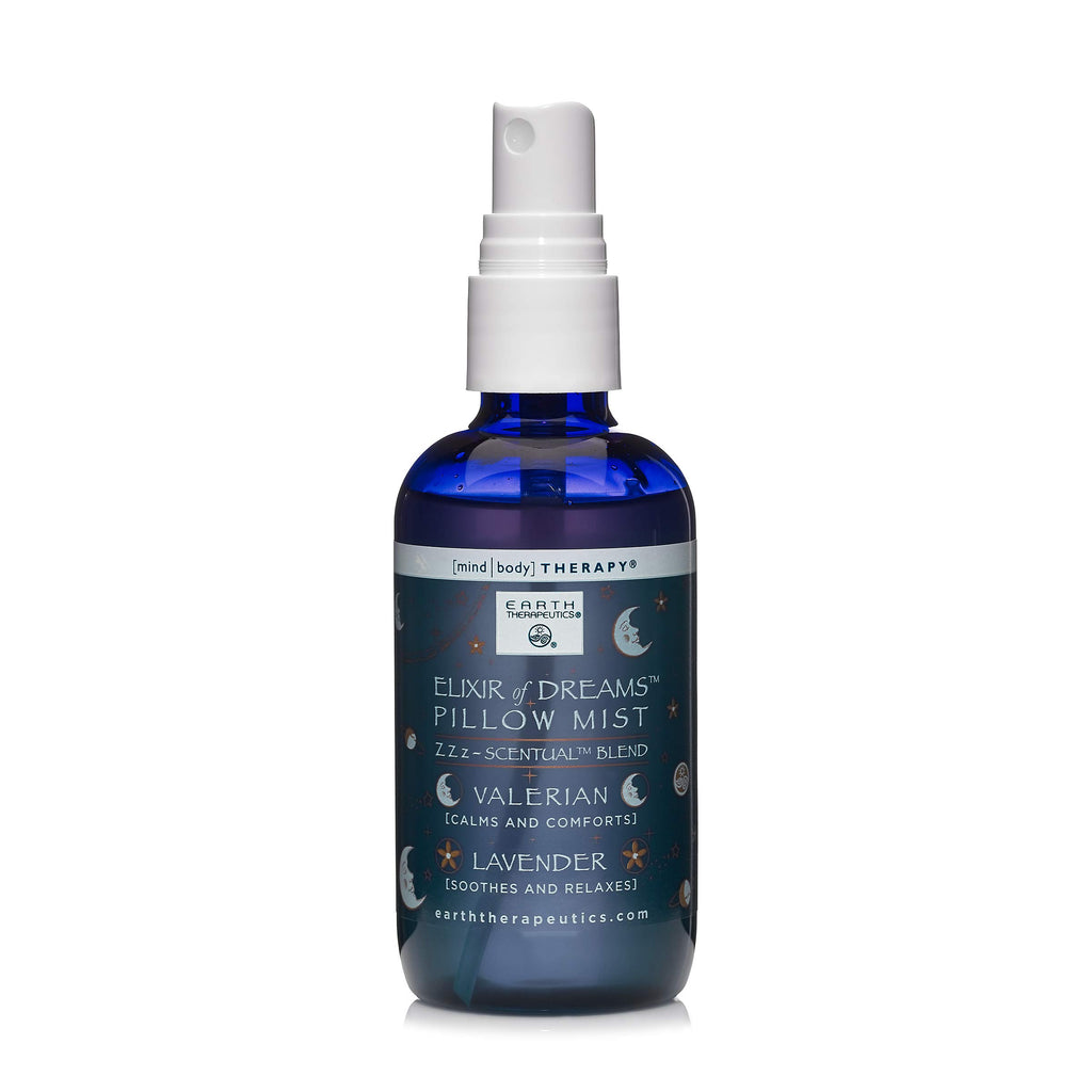 Earth Therapeutics Elixir of Dreams Pillow Mist – Natural Mist with Therapeutic Essences of Valerian Root & Lavender – Natural Relaxation Aid