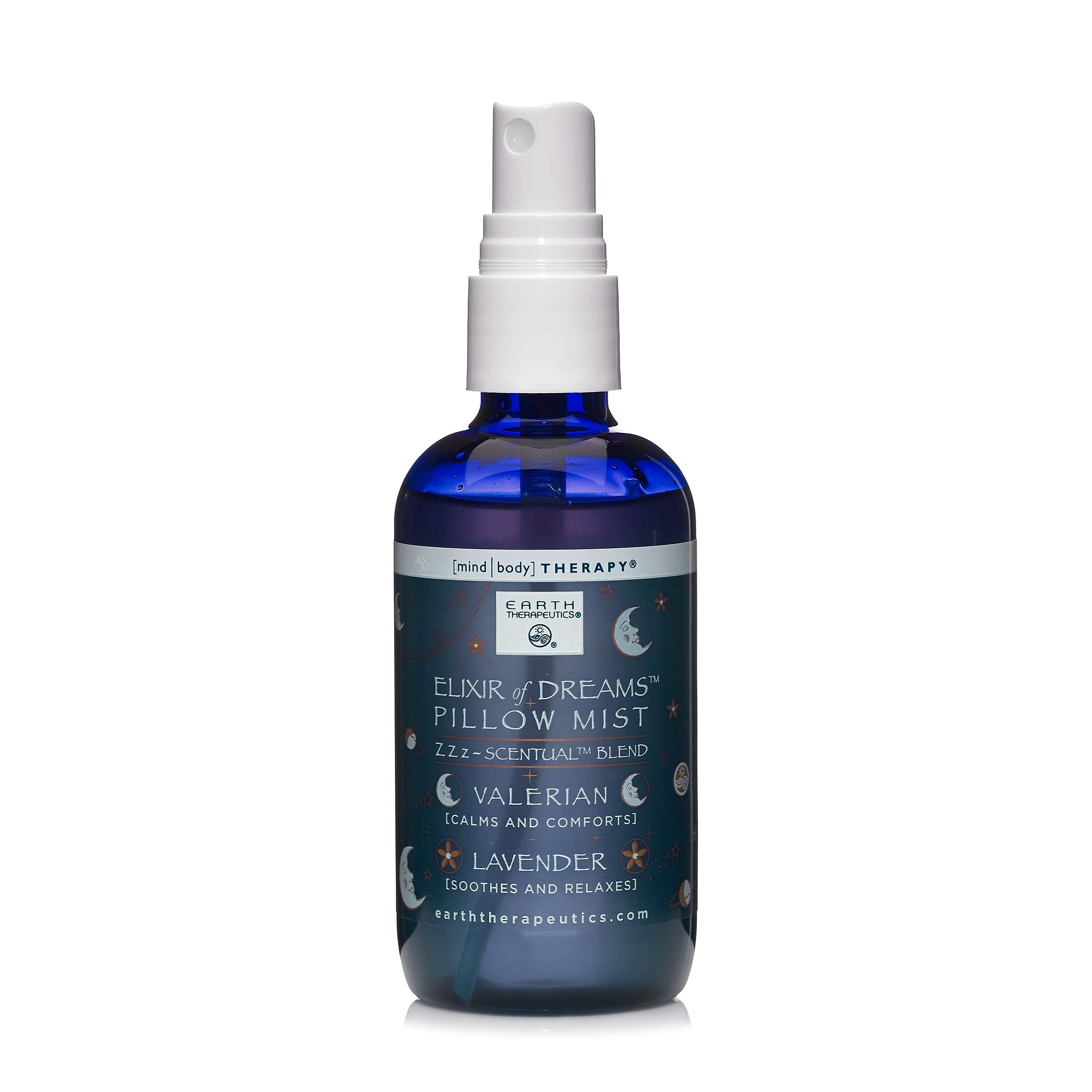 Earth Therapeutics Elixir of Dreams Pillow Mist – Natural Mist with Therapeutic Essences of Valerian Root & Lavender – Natural Relaxation Aid