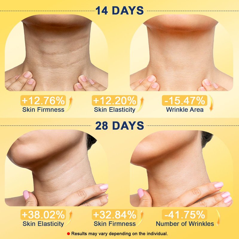 Z:SEA Collagen Cream Neck Mask & 98% Real Gold Serum Set – 2-Step Anti-Aging for Crepey Skin & Tech Neck, Firming, Lifting, Brightening, Hydrating, Smooth Fine Lines, 11 Peptides, Hyaluronic Acid, 5Ct